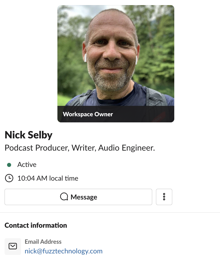 Nick Selby&rsquo;s Slack profile